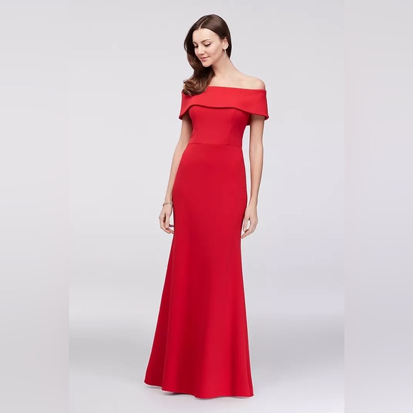 Betsy And Adam Red Gown Size 2 - Picture 1 of 6